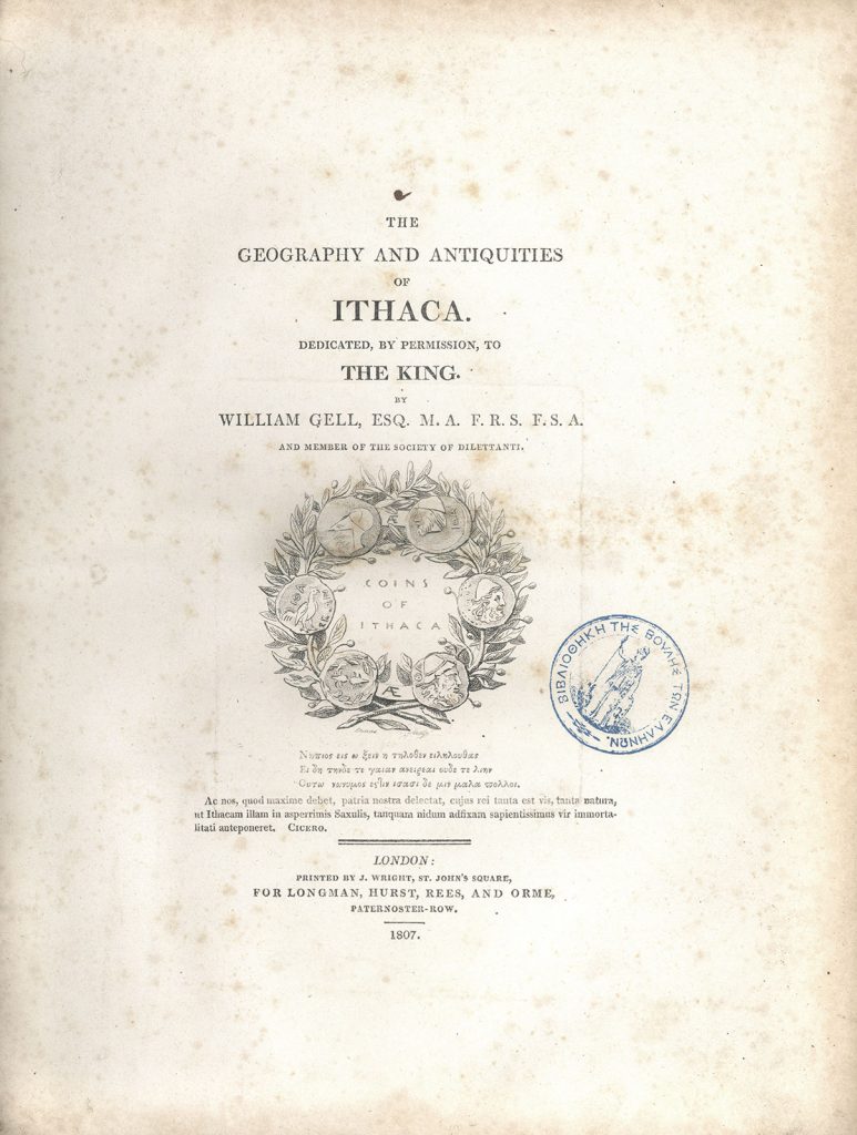 W. Gell, Geography and Antiquities of Ithaca
