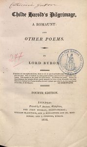 Lord Byron, Childe Harold’s Pilgrimage