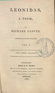 R. Glover, Leonidas, A Poem