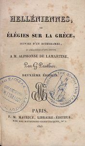 G. Pauthier, Helléniennes, ou Élégies sur la Grèce